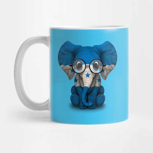 Baby Elephant with Glasses and Honduran Flag by jeffbartels